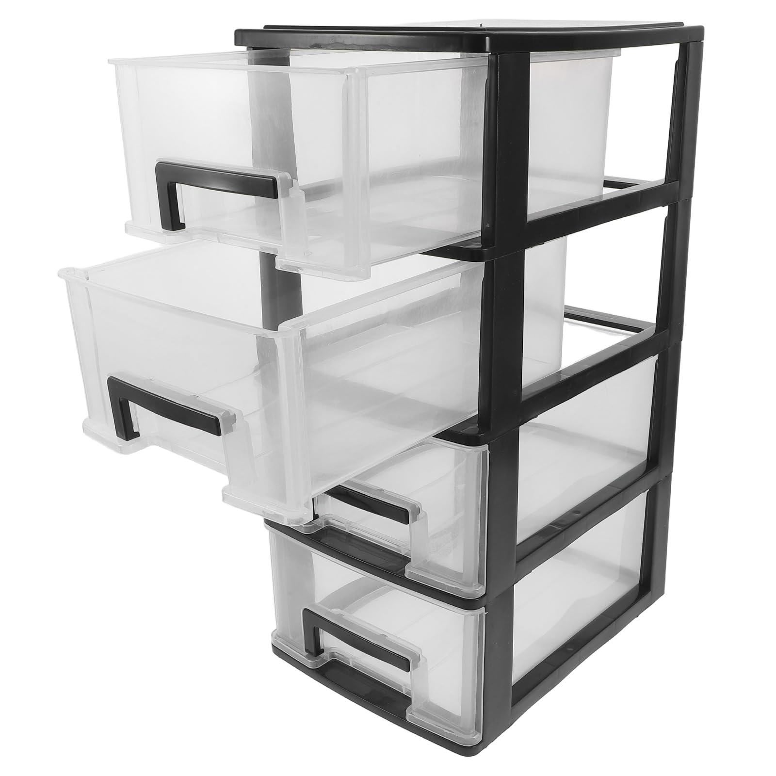 Cassettiera Organizer Trasparente a 4 Strati Cassetti in Plastica Pp, Leggera e Portatile, Scatola Salvaspazio per Scrivania e Soggiorno