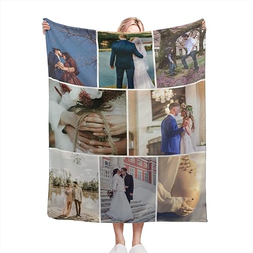 Manta personalizada con foto, manta personalizada de franela polar para madre, padre, familia, amigos, amantes de mascotas, boda, día de San