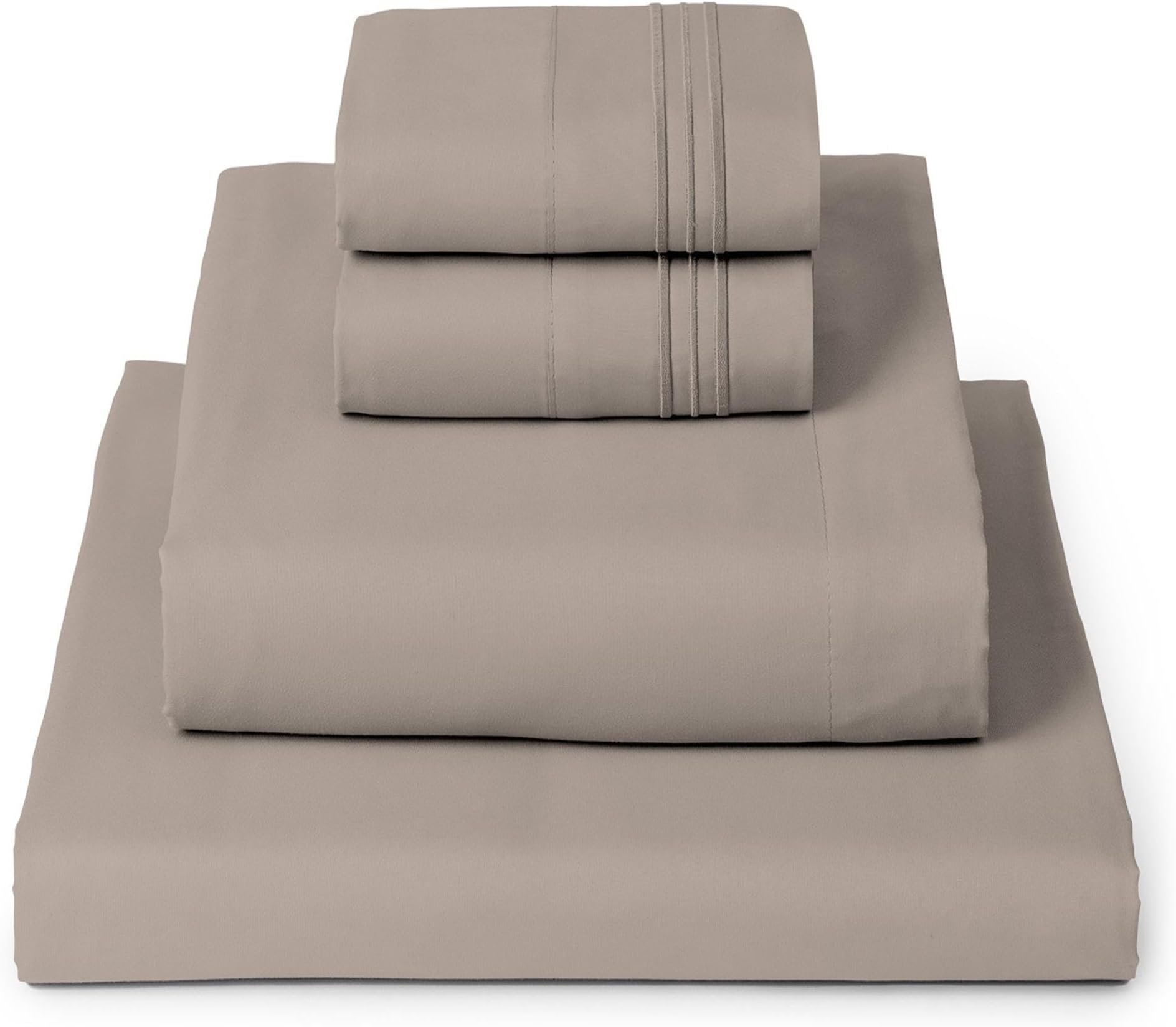Mellanni Extra Deep Pocket King Size Sheets - 4 Piece Iconic Collection Bedding Sheets & Pillowcases - Hotel Luxury, Ultra Soft, Cooling Bed Sheets - Extra Deep Pocket up to 21" Mattress (King, Tan)