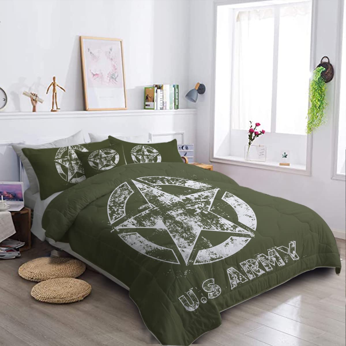 60's US ARMY bed pillow 大　vintageクッション Antique French Tapestry Pillow, Man Woman Sheep, Green Pink | eBay