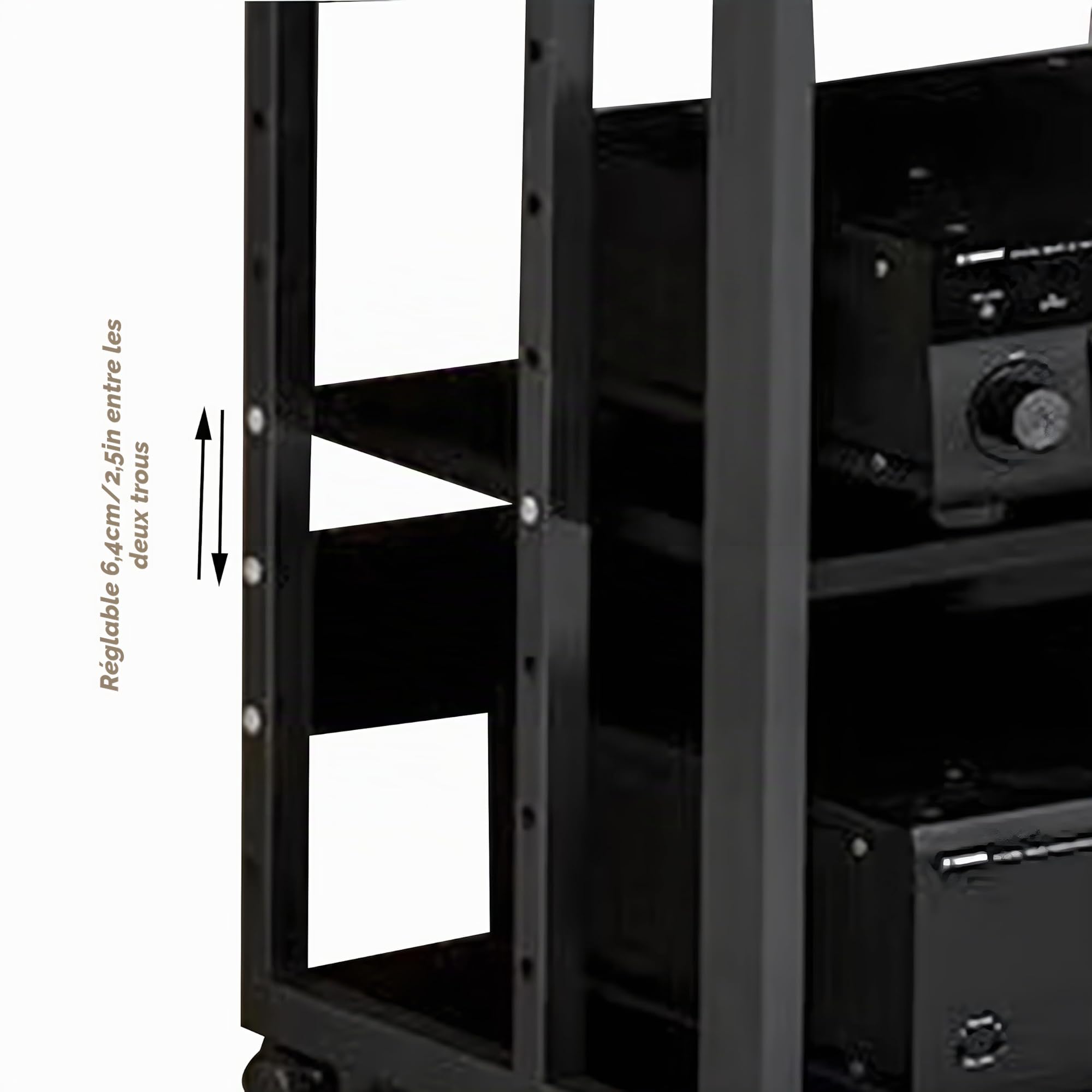 Meuble Chaine Hifi Multimédia 5 Niveaux, Support AV Mobile, Étagère pour Console Tourne-disque