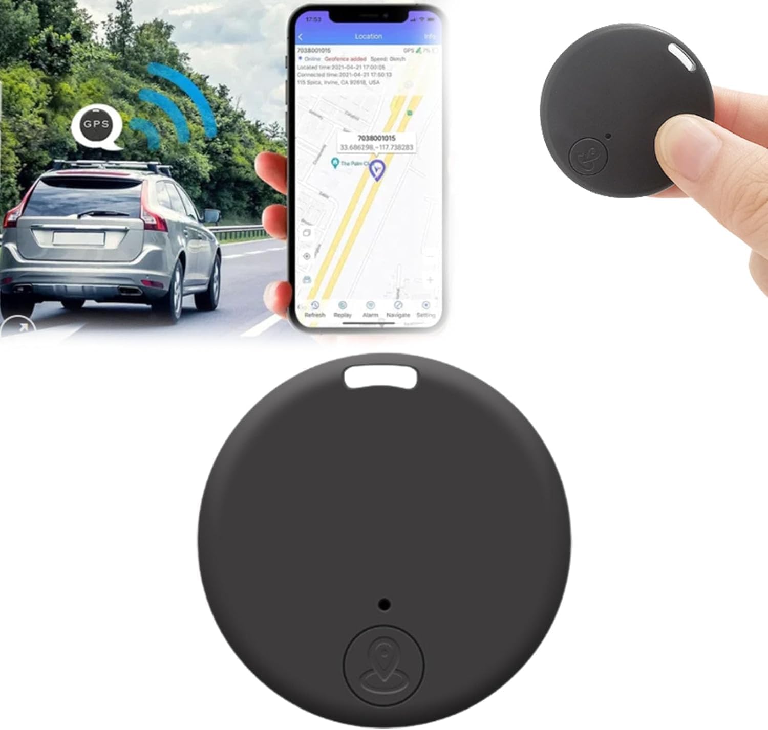 Extra Mini Magnetic GPS Tracker for Vehicles, Worldwide Car Locator, Micro Tracking Device (Black)