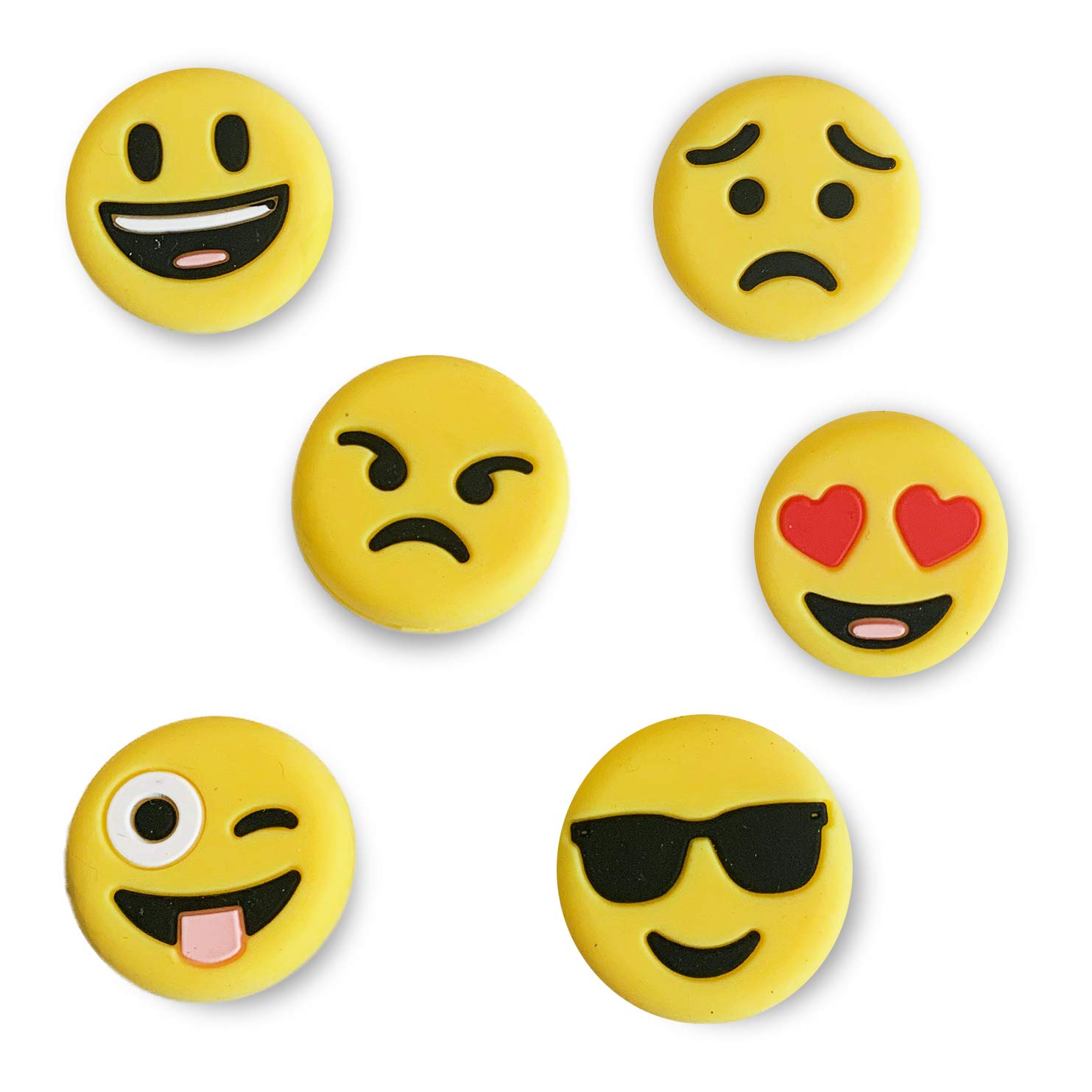 TT Sports Emoji Tennis Dampeners Set of 3 and 6 in Different Types - Vibration Damper in Emoji Design - Funny Tennis Mute (Pack of 6)