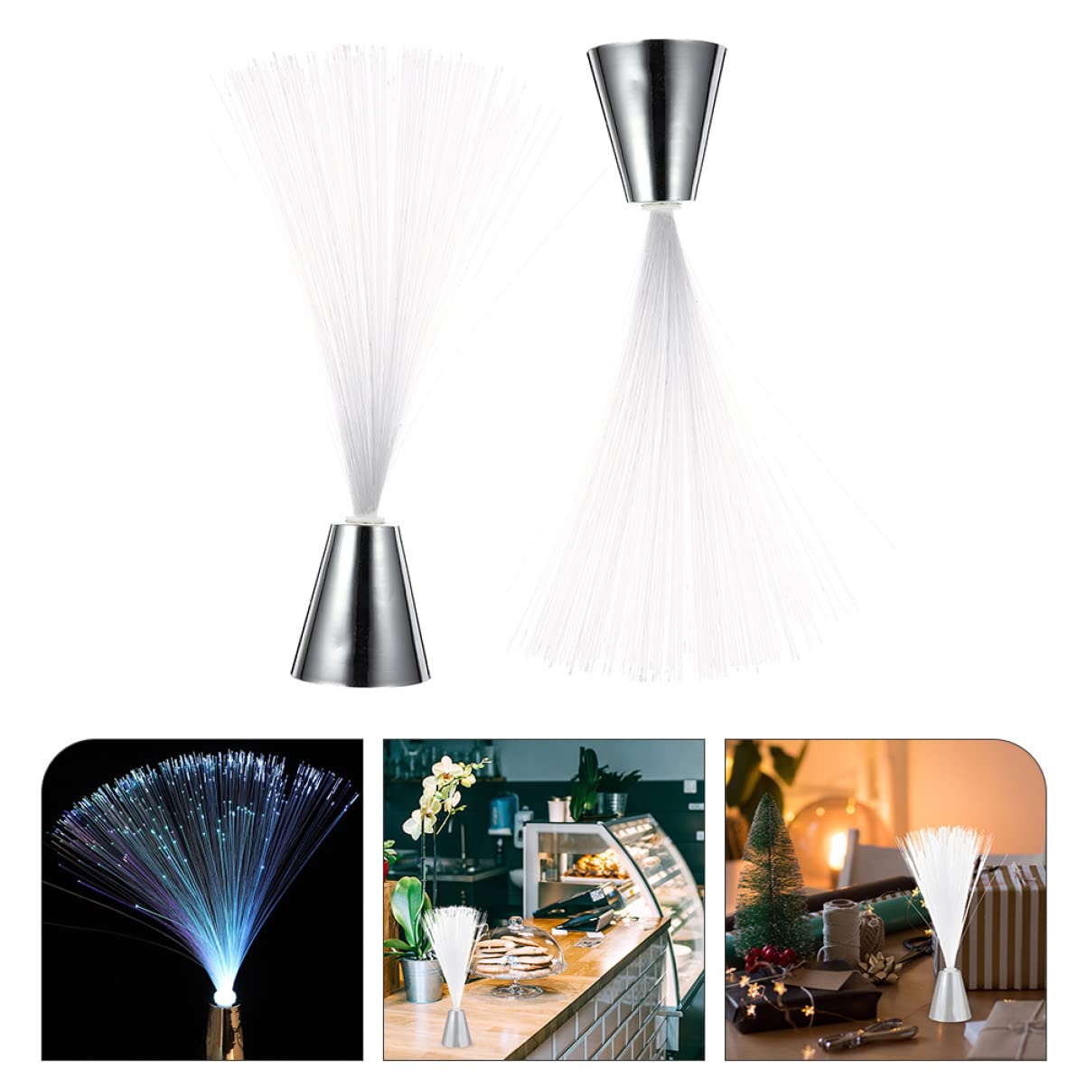 jojofuny 4pcs Fiber Optic Lights Battery Operated Centerpiece Light for Holiday Decor Atmosphere Romantic Home Decoration Easy to Use and Install for Christmas and Year