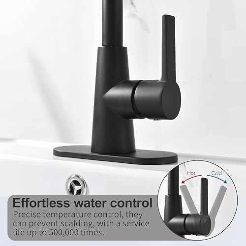 Miniatura 6 de Phiestina Grifo de baño de un solo orificio de 4 pulgadas, NS-SF01-ORB+WE10-MB