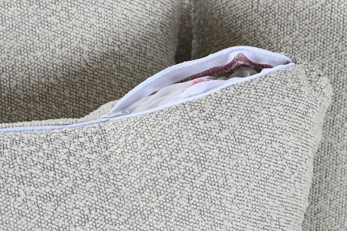 Sofa Modular Redondeado desenfundable de diseño Moderno de Multiples Posiciones Blanco 180X90X75 cm Mesa