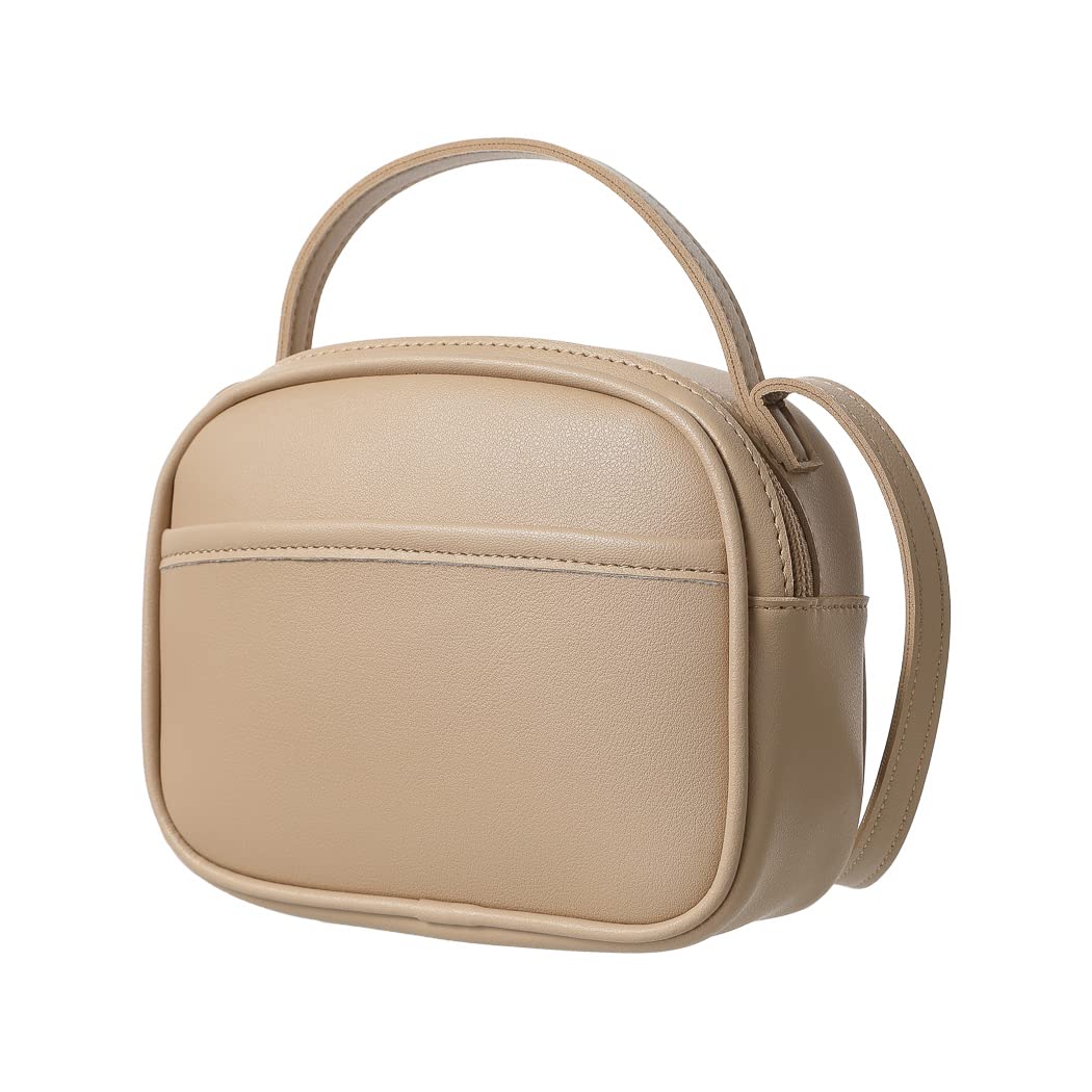 Solid Color Crossbody Handbag(Apricot)-image-44