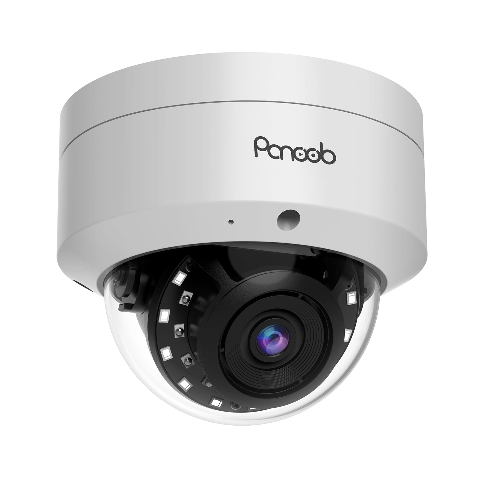 PANOOBPoE Security IP Dome Camera Outdoor, 5MP Wired Turret Surveillance Camera with AI Human Vehicle Detection, Built-in Mic, IP66 Weatherproof, 2.8mm Lens, 100ft IR Night Vision, PD54A1-5M2
