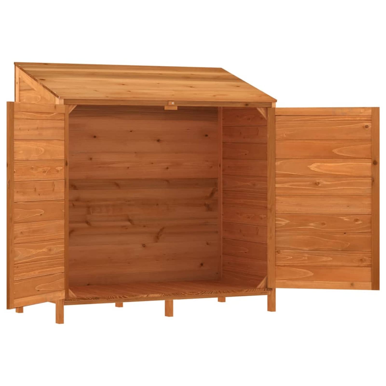 Gecheer Geräteschuppen, Massives Tannenholz mit stabilem Holzrahmen und brauner Farbe, 102x52x112 cm für Garten, Terrasse oder Rasen
