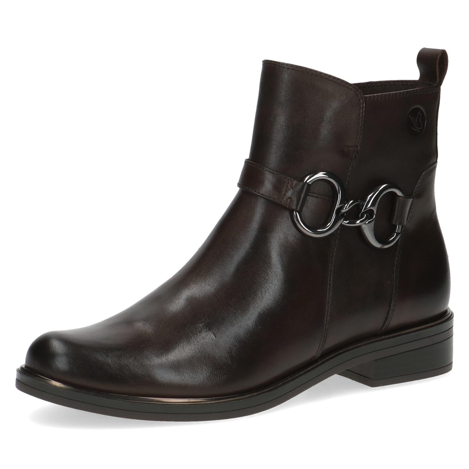 CAPRICE Women's ankle boots without heel in leather flat Width G, Brown (Dk Brown Nappa), 5.5 UK
