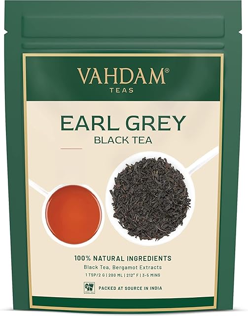 VAHDAM, Earl Grey Tea Loose Leaf 170+ Cups (340g/12oz) Citrusy & Delicious Black Tea Blended with 100% Natural Oil of Bergamot | Brew Hot/Iced Tea