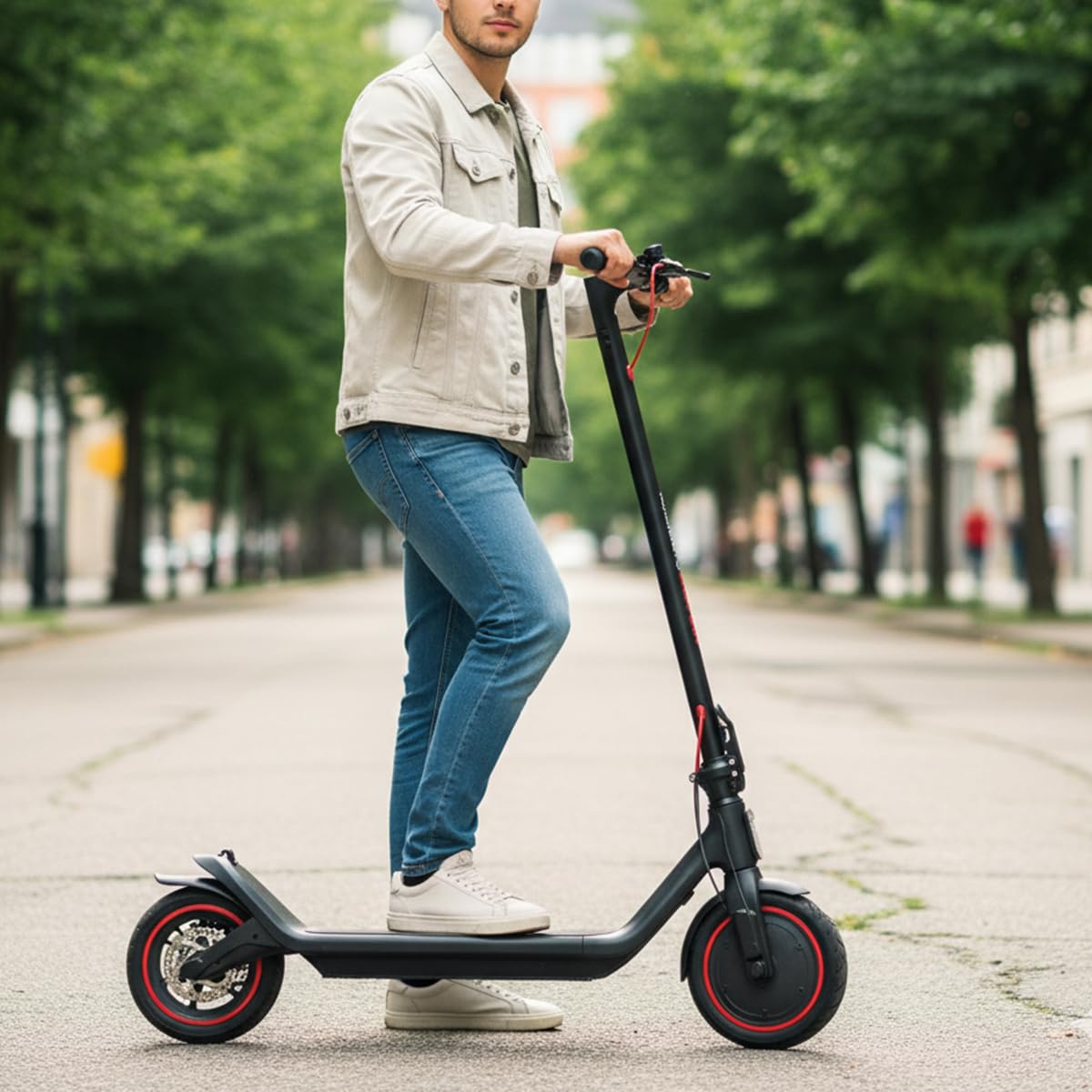 PRIXTON Patinete Eléctrico Plegable Eco Move, Homologado DGT, Bluetooth y App Móvil, Velocidad Máxima de 24km/h, Autonomía de 22.5 km, Ruedas de 8.5”
