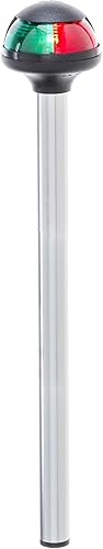 Miniatura 3 de attwood 5092-10-7 Pulsar - Luz de poste marino bicolor de 10 pulgadas para barco con base de montaje de 2 pines, plata, talla única