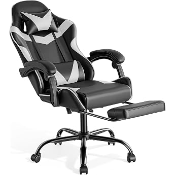 Sweetcrispy Ergonomic Gaming Chair Modern White