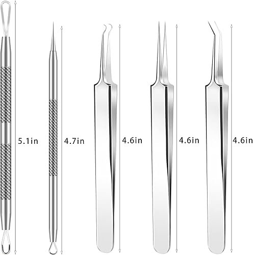 Miniatura 7 de Kit de herramientas para eliminar espinillas, 4 piezas, herramienta extractor de espinillas para nariz y cara, juego de herramientas de eliminación