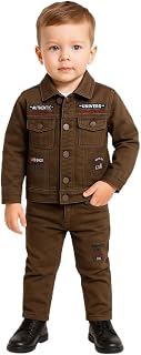 Nuwishtek 3PCS Kids Denim Jacket with Jogger Pants & Graphic T-Shirt For Boys Outerwear Jackets Price In India