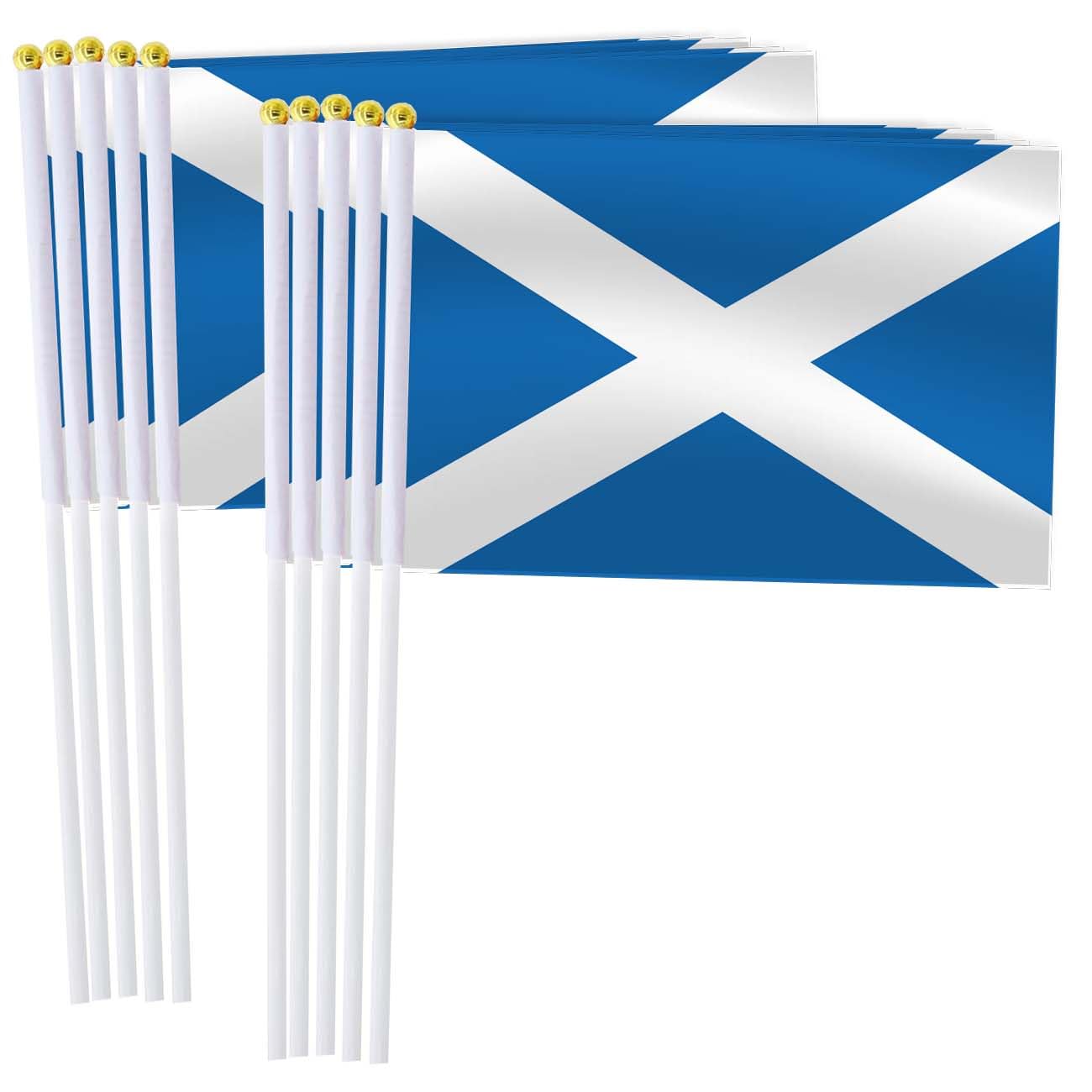 25 Pack Scotland Handheld Small Flag,Mini Scots Hand Held Miniature Stick Decor โ image 1