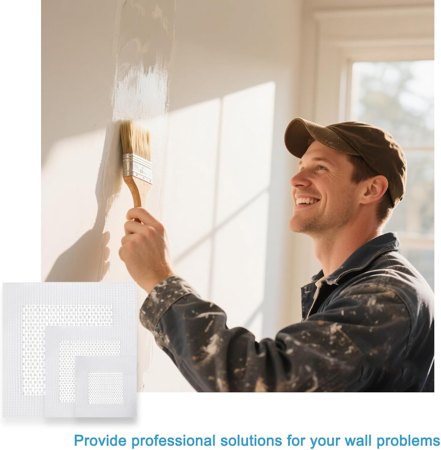Dry Wall Patch Kits, 10 PCS Self-Adhesive Drywall Repair Kit of 2/4/6 Inch, Sturdy & Easy to Use for Wall Repair