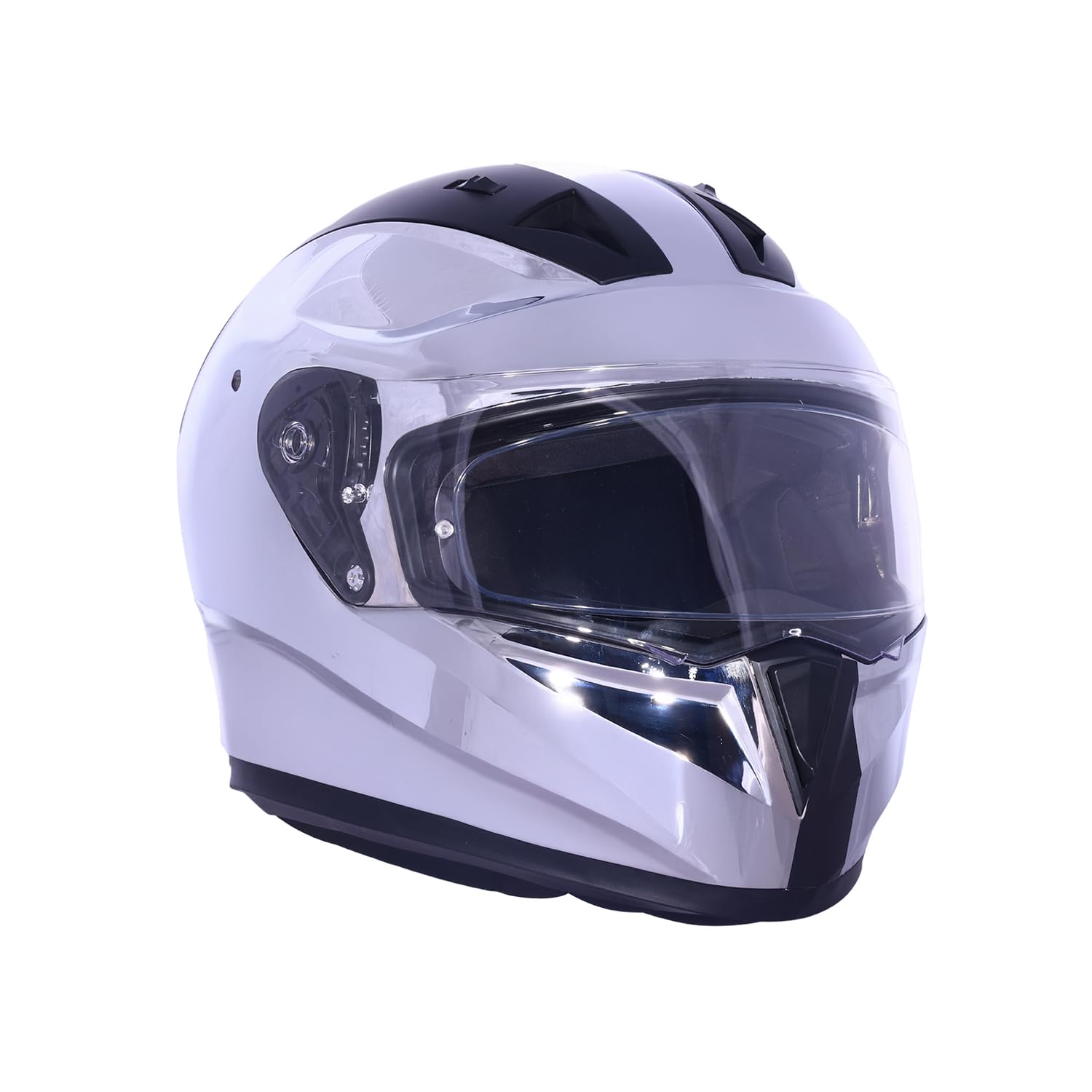 ♡ sheller メタリックツイードキュロット M ♡ Royal Enfield Mettle FF Chrome Full Face Helmet | Chrome