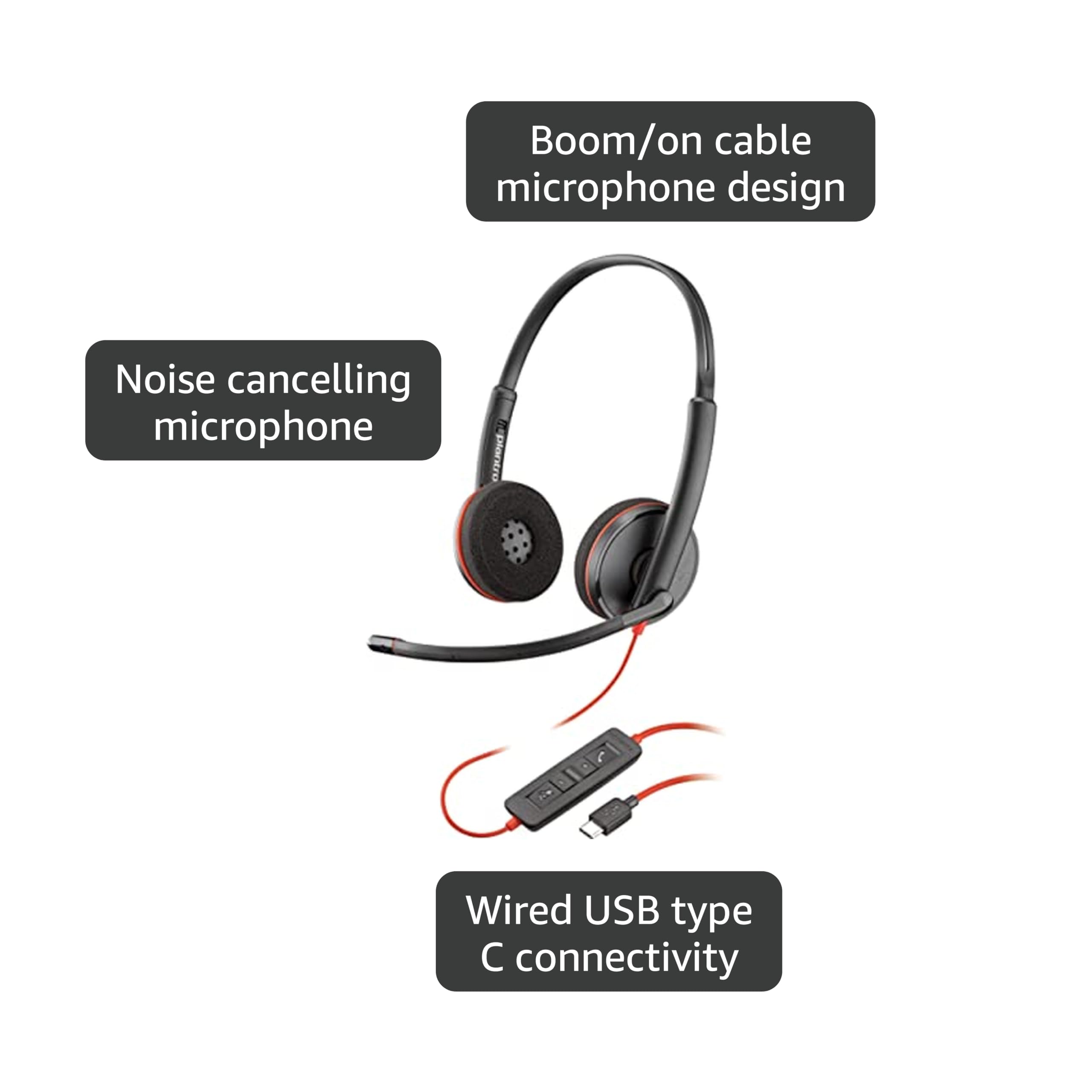 Amazon.co.jp: Plantronics Blackwire c3220ヘッドセット – ステレオ