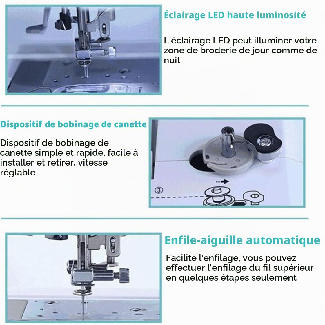 Machine À Coudre Automatique Machine À Broder Électrique 158 Motifs Intégrés avec Zone De Broderie 4" X 9,2" Et Écran Tactile LCD, 210 Lettres Intégrées Et 30 Bordures De Motifs