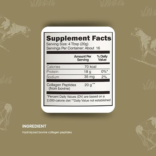 Miniatura 8 de Nopalina Polvo de péptidos de colágeno hidrolizados, tipo I y III, colágeno bovino criado en pastos alimentados con pastos, 0.71 oz por porción, sin