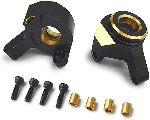 Miniatura 8 de MORLORDY 2 nudillos de dirección delantera de latón RC para 124 RC Crawler Car SCX24, accesorios de actualizaciones, color negro