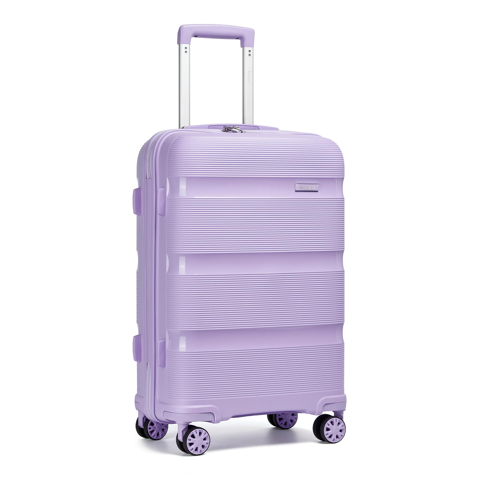 Kono 24 Inch Hard Shell PP Luggage, 4 Spinner Wheels Suitcase, Purple