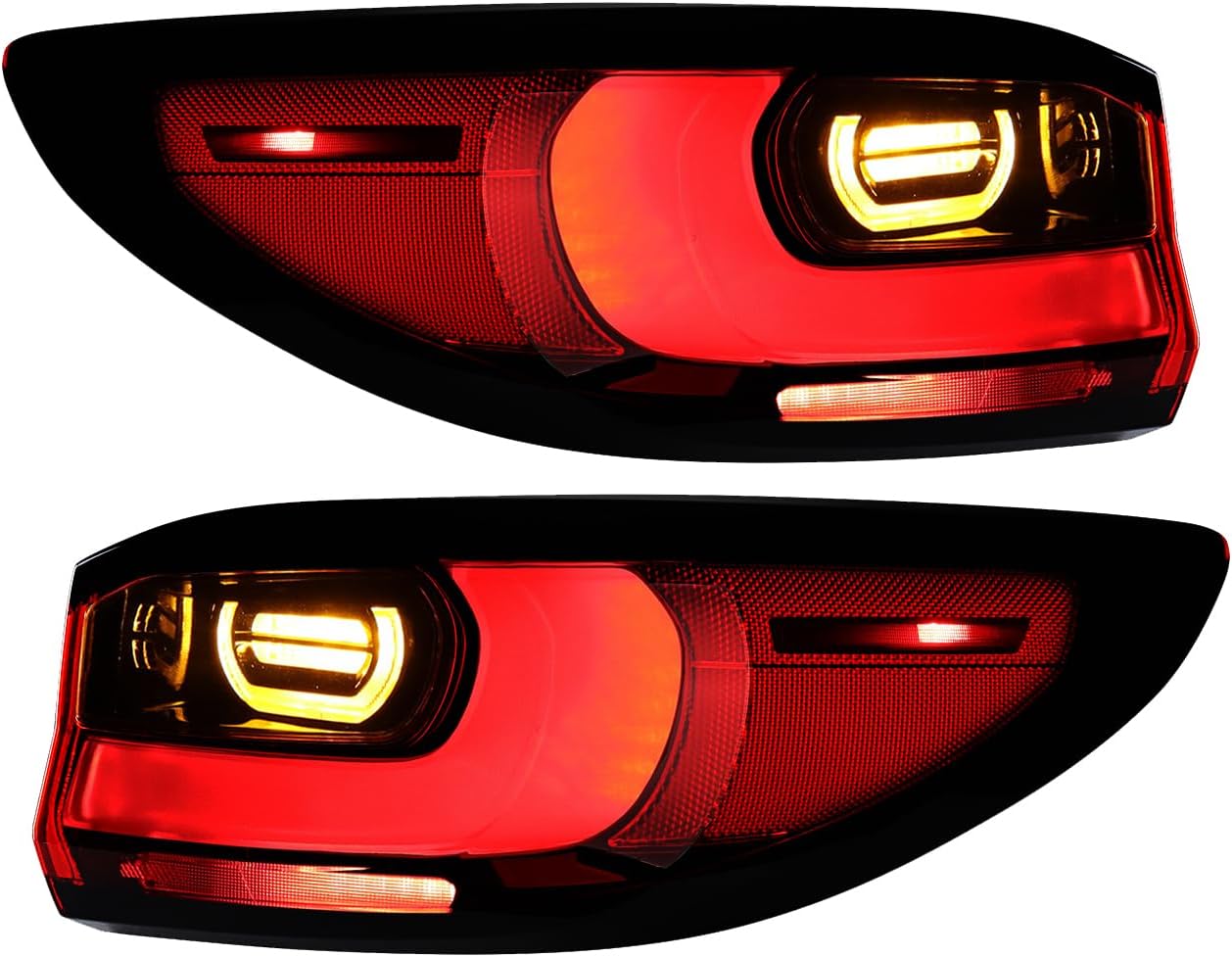2X Outer LED Tail Light Assembly Compatible with 2024–2025 Mazda CX-90 CX90 OE Replacement MA2804143 MA2805143 Clear Red Lens Rear Brake Running Turn Signal Lamp