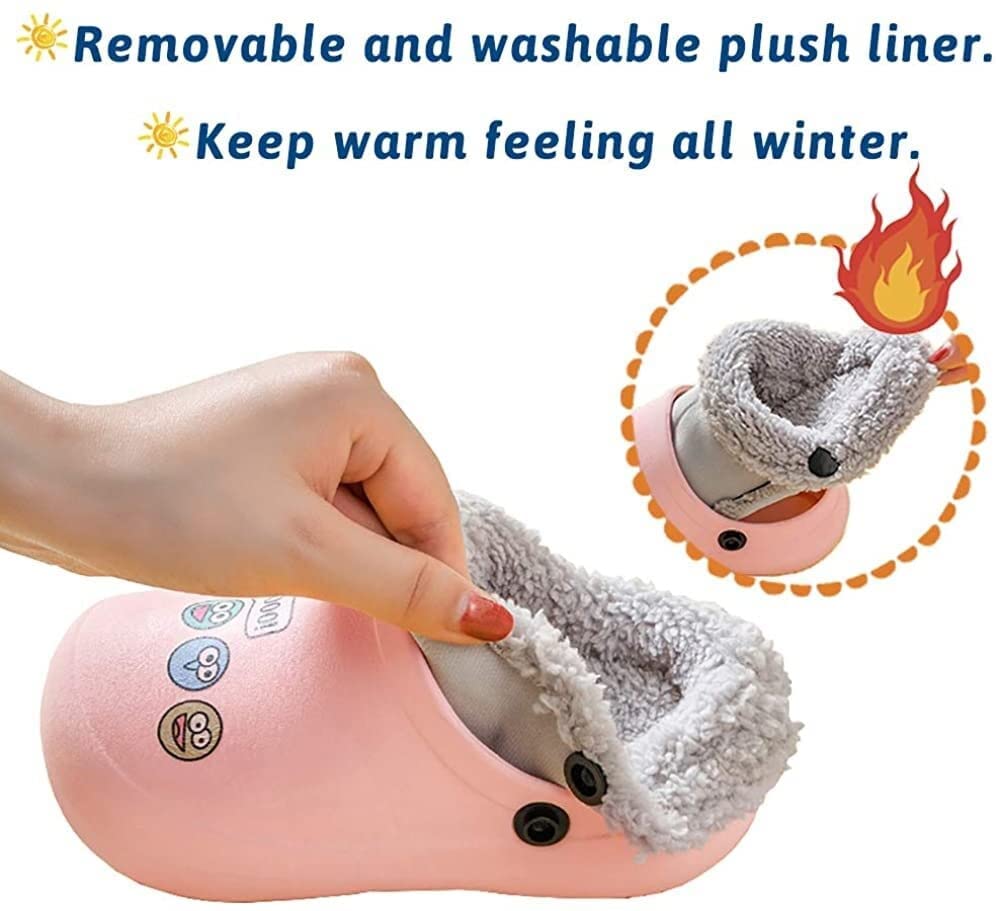 Zapatillas de algodón de invierno Niñas Niñas Zapatillas for niños Invierno de invierno Zapatos de la casa de invierno Zapatos antideslizantes con revestimiento extraíble Zapatillas de algodón (