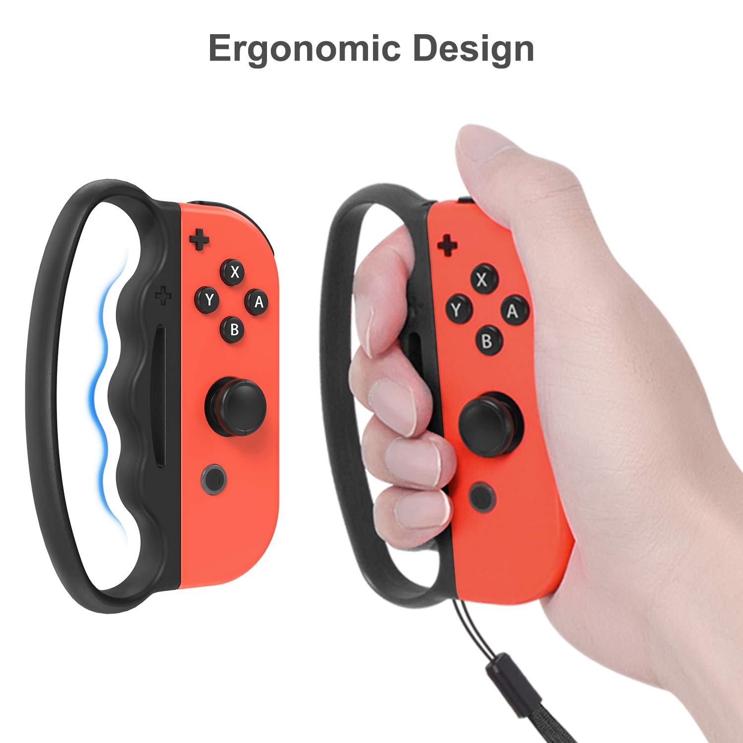 Boxing Grip Compatible with Joy Con & Compatible with Joy Con OLED Model Fitness Boxing Game,Fit Boxing Clasp Accessories Handle for Nintendo Switch for Adults and Children, 2 Packs (Black)