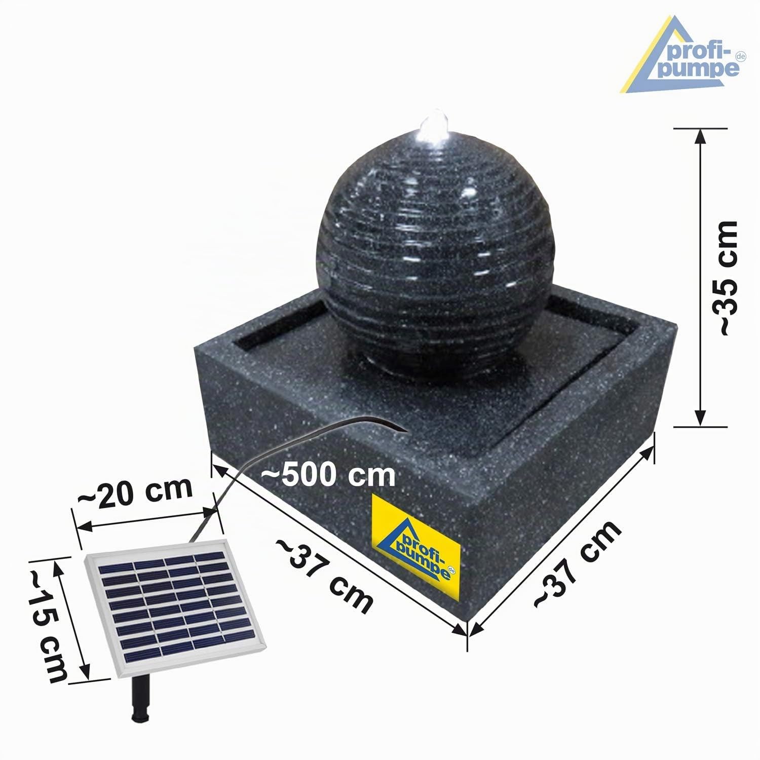 Fontaine de Jardin, Fontaine Solaire, Bain d'oiseaux, Cascade, décoration de Jardin avec Pompe, Jeu d'eau pour Jardin, terrasse, Balcon, très décoratif, lumière de Jardin LED (Modern-2)