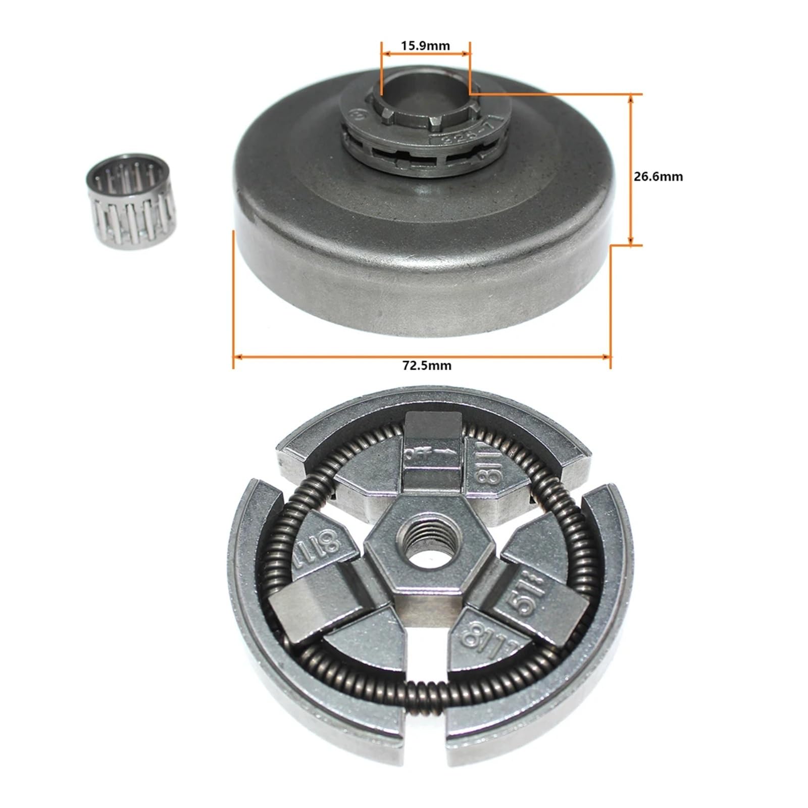 Kupplungstrommel-Kettenrad-Felge, passend for H-u-s-q-v-a-r-n-a 50 51 55 55, for Ran-cher 154 254 257 261 262 262XP, for J-0-n-s-e-r-e-d 490 590, for Partner 500 540 5000 5500