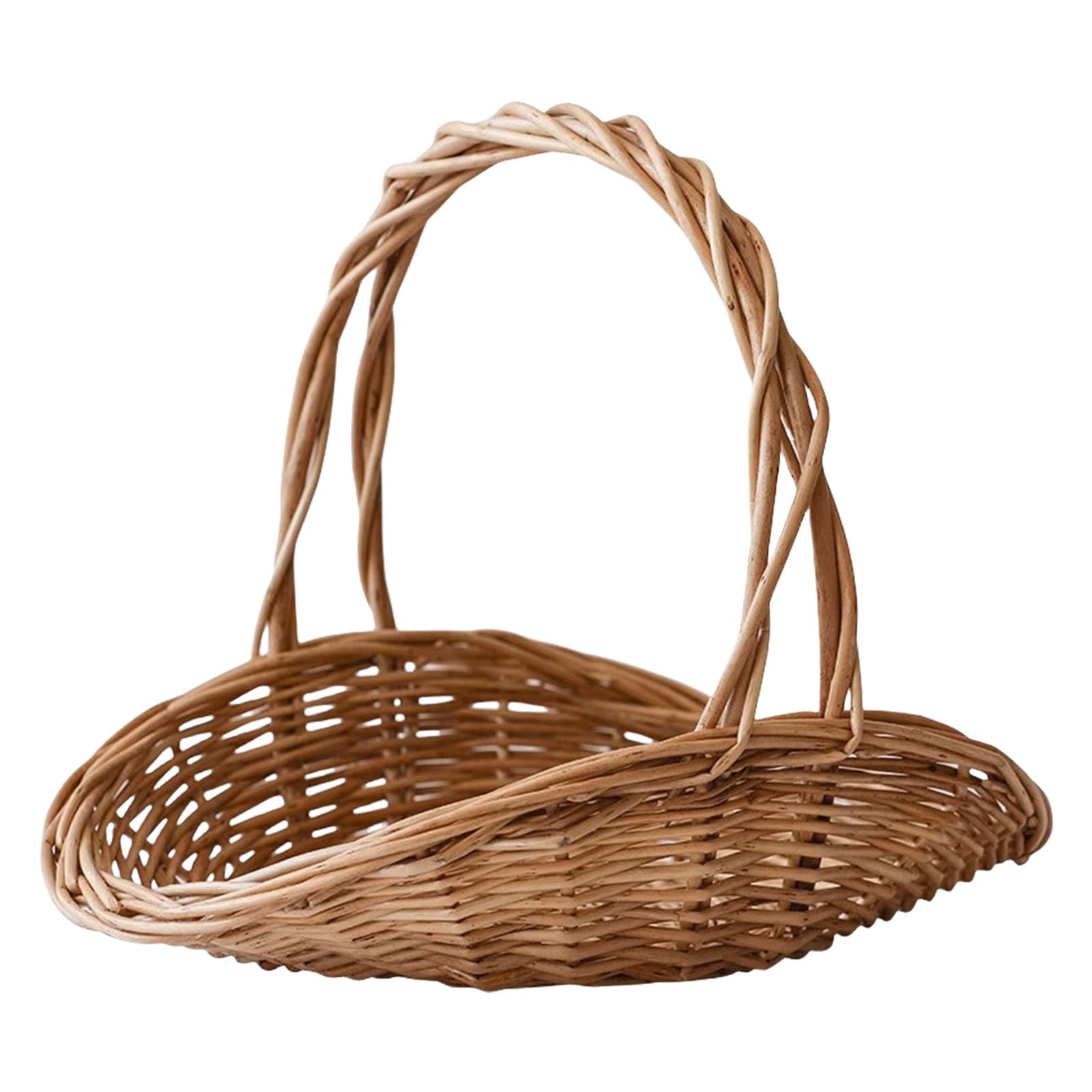 Rattans Handwoven Wicker Flower Basket Portable Floral Arrangement Pots for Wedding and Homes Decoration Portable Shopping Basket
