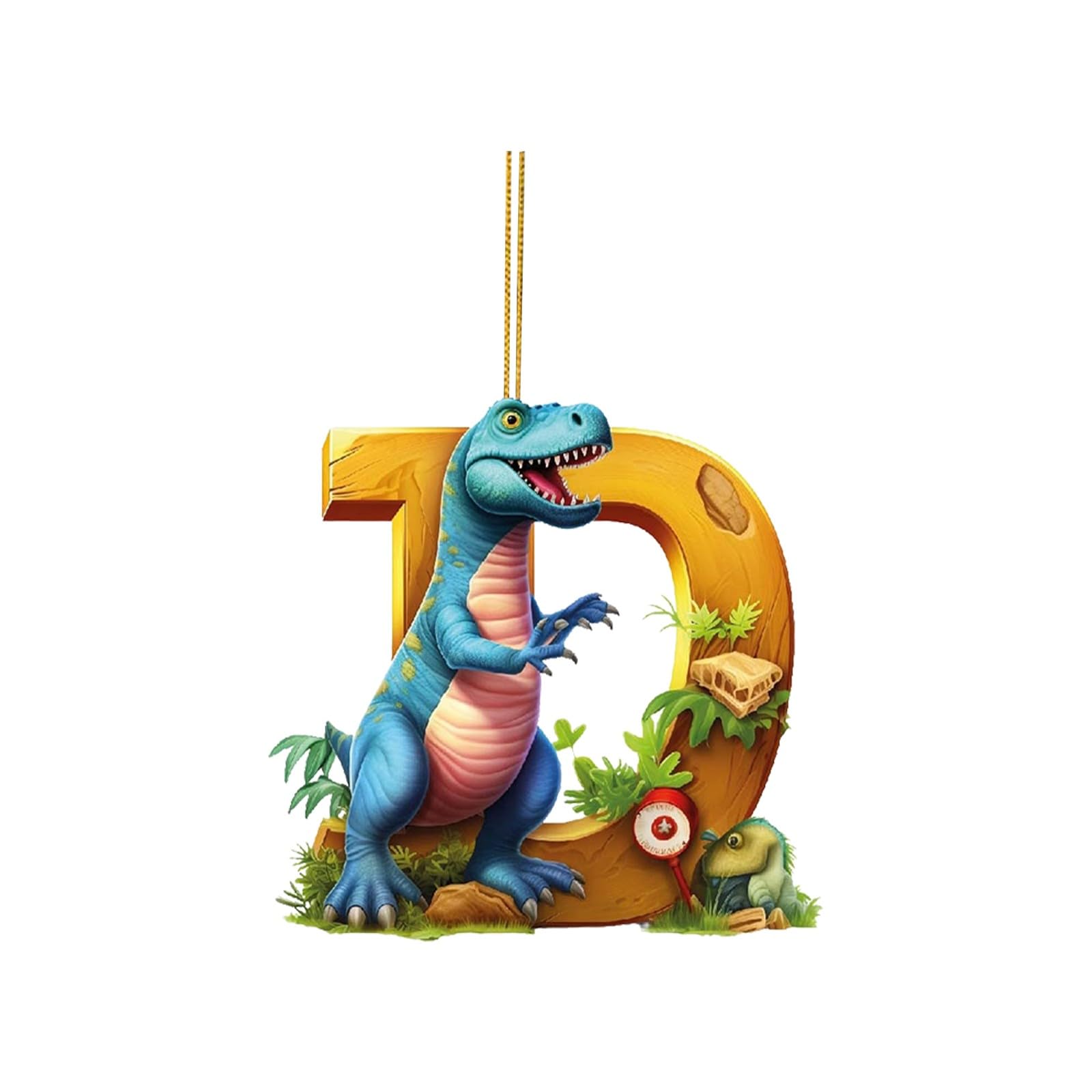 Prime Items Dinosaur 26 English Letters Christmas Tree Decorations, Alphabet Letter Pendant, Hanging Ornament, Home Party Decor