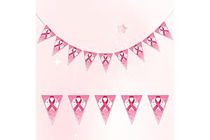 Hying Breast Cancer Awareness Banner for Home Office Party Decorations, Pink Ribbon...