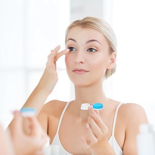 Miniatura 7 de Nicunom Paquete de 80 fundas coloridas para lentes de contacto, cajas de contacto a granel, kit de almacenamiento en remojo, 4 colores