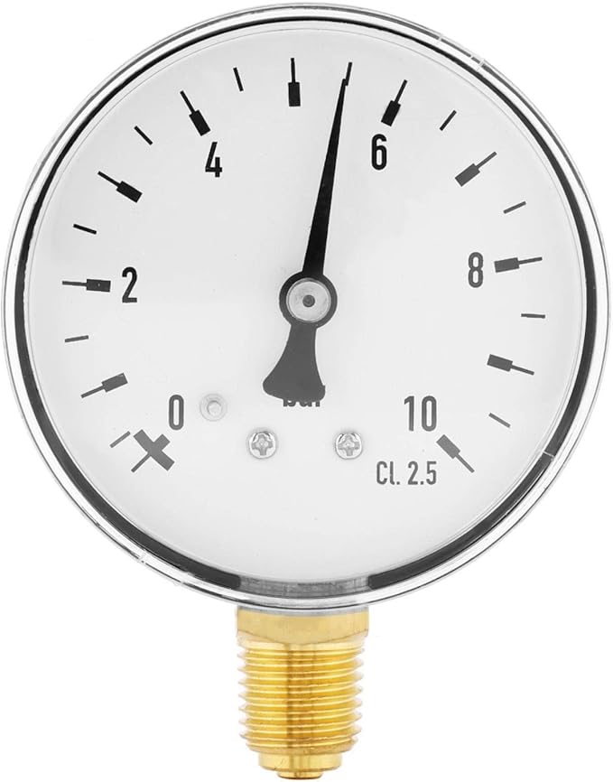 Luft Öl Wasser Manometer 1/4 Zoll NPT 010 Bar Seitenmontage Manometer