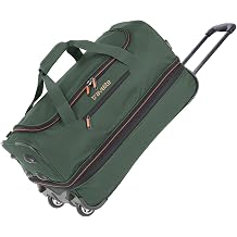 travelite trolley travel bag with wheels medium size, expandable, BASICS, soft luggage trolley bag with expandable fold, 55 cm, 51 - 64 liters