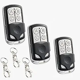 Controle Remoto Clonador 433MHz para Portão Eletrônico, Kit com 3 Unidades, Duplicador Universal com Pilha Incluída - VERIFIQUE A COMPATIBILIDADE