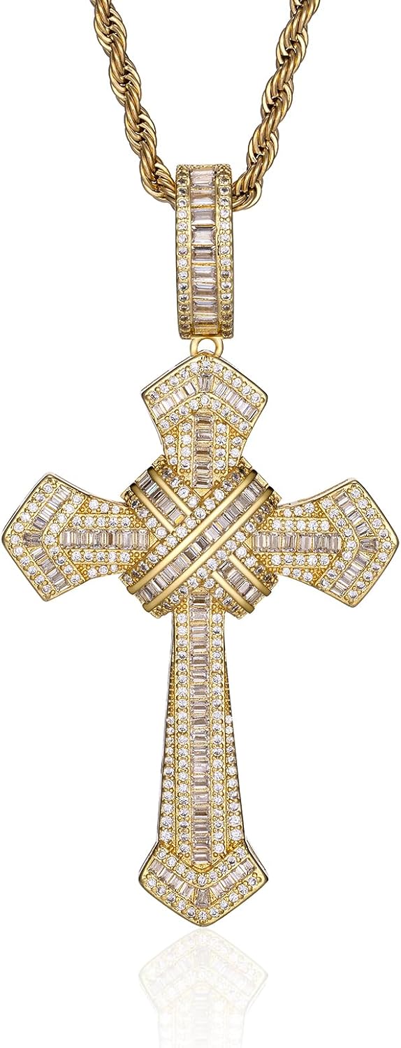 LuxeFlex Gothic Iced Out Diamond Jesus Cross Martinique Ubuy