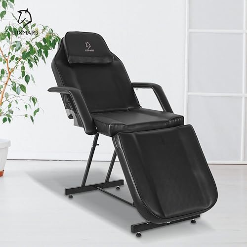 Miniatura 55 de Cama de spa de masaje, silla facial, mesa de tatuaje, 73 pulgadas, 3 secciones, cama de masaje multiusos, silla facial profesional, mesa de tatuaje