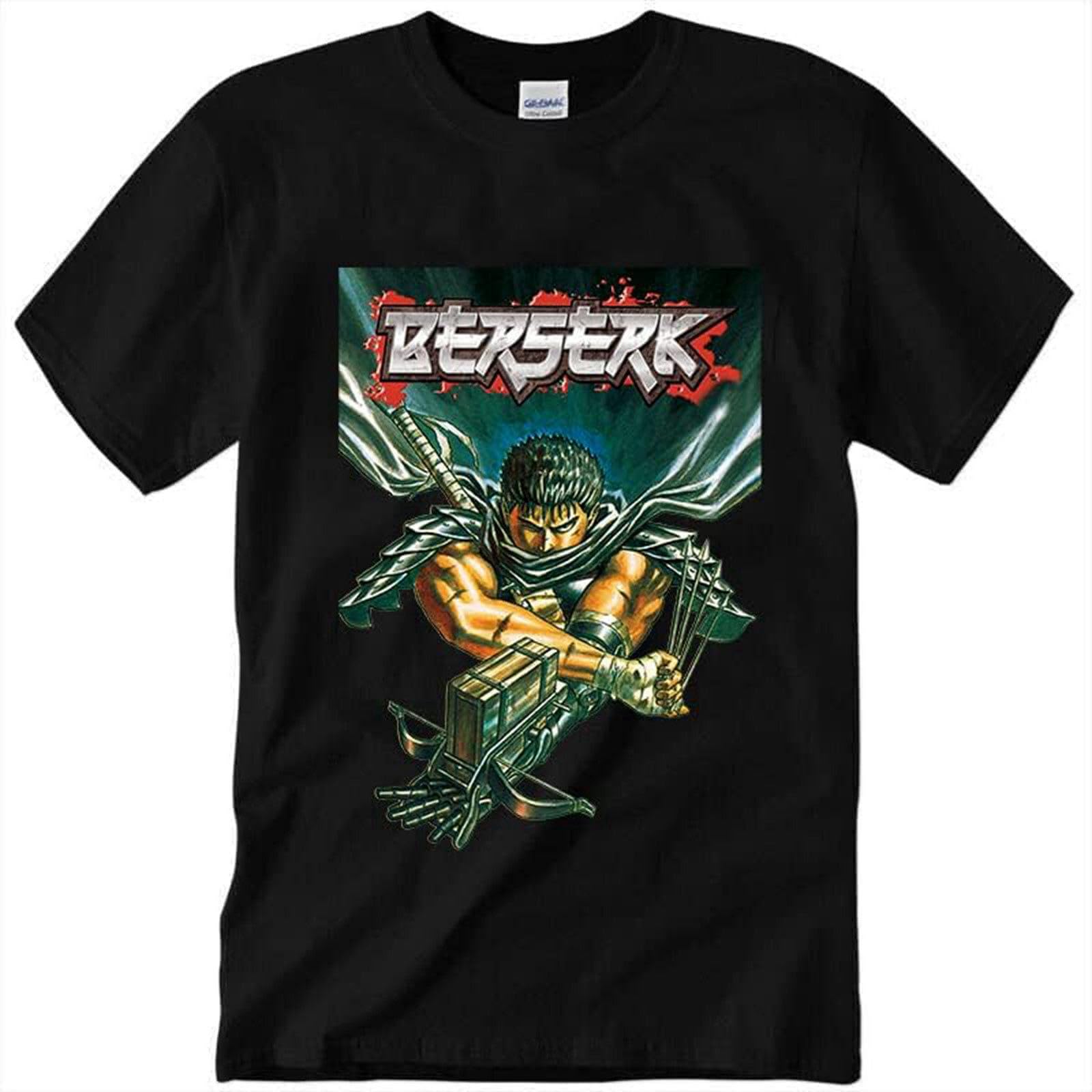 Guts - Berserk Poster T-Shirt Kentaro Miura Shirt Anime Manga Japanese Black XXL