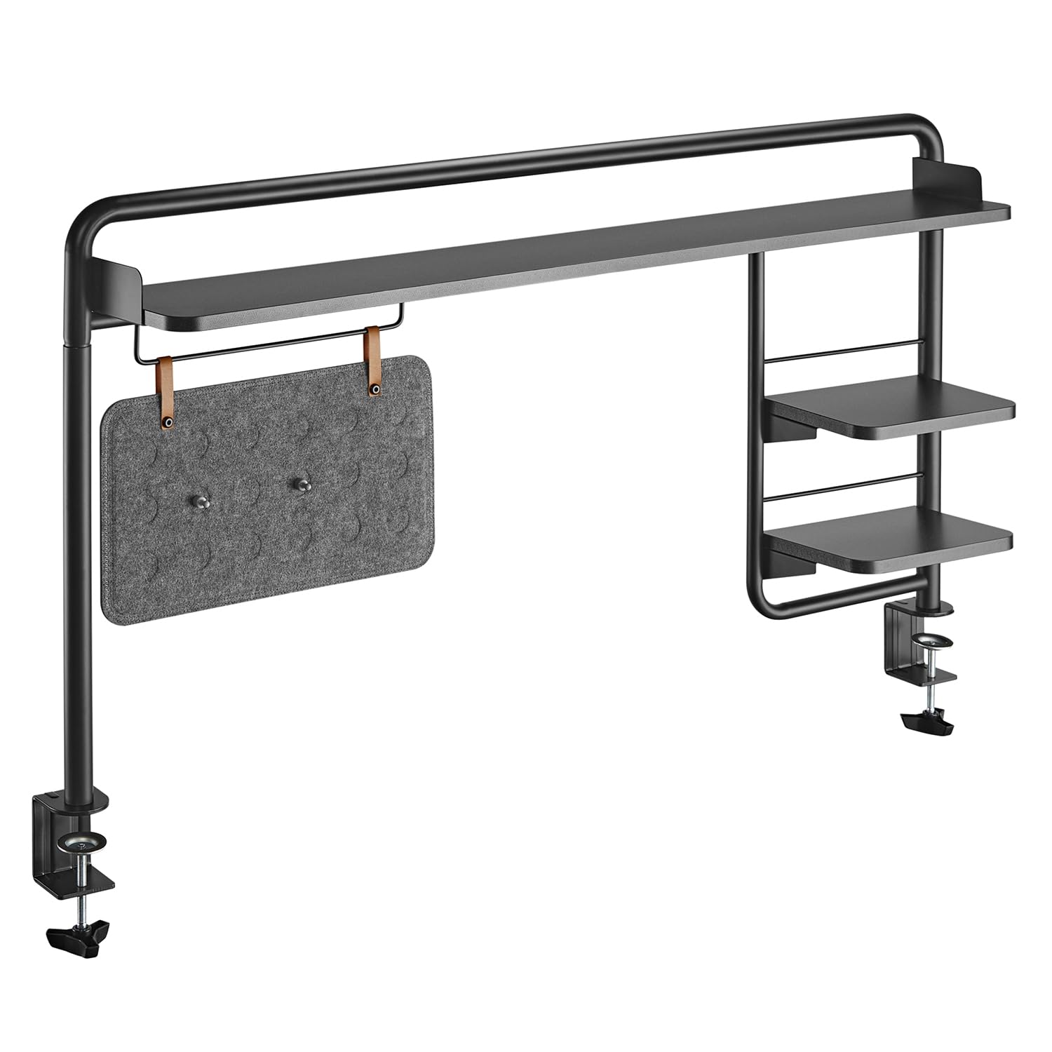 ER-452 Schreibtischablage mit 3 Fachböden, Klemmbares Schreibtischregal bis 20 kg, Aufsteckbares Schreibtisch-Regal