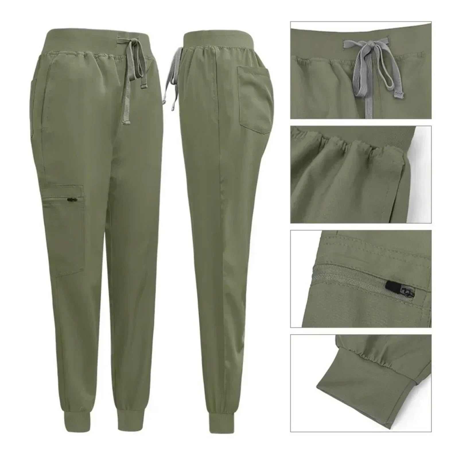 Uniforme De Enfermera Conjunto de Uniforme médico for Mujer y Hombre, Uniforme de Enfermera, Top y Pantalones médicos para Enfermeras, Dentistas, MéDicos, Estudiantes Y(Deep Green,XL)