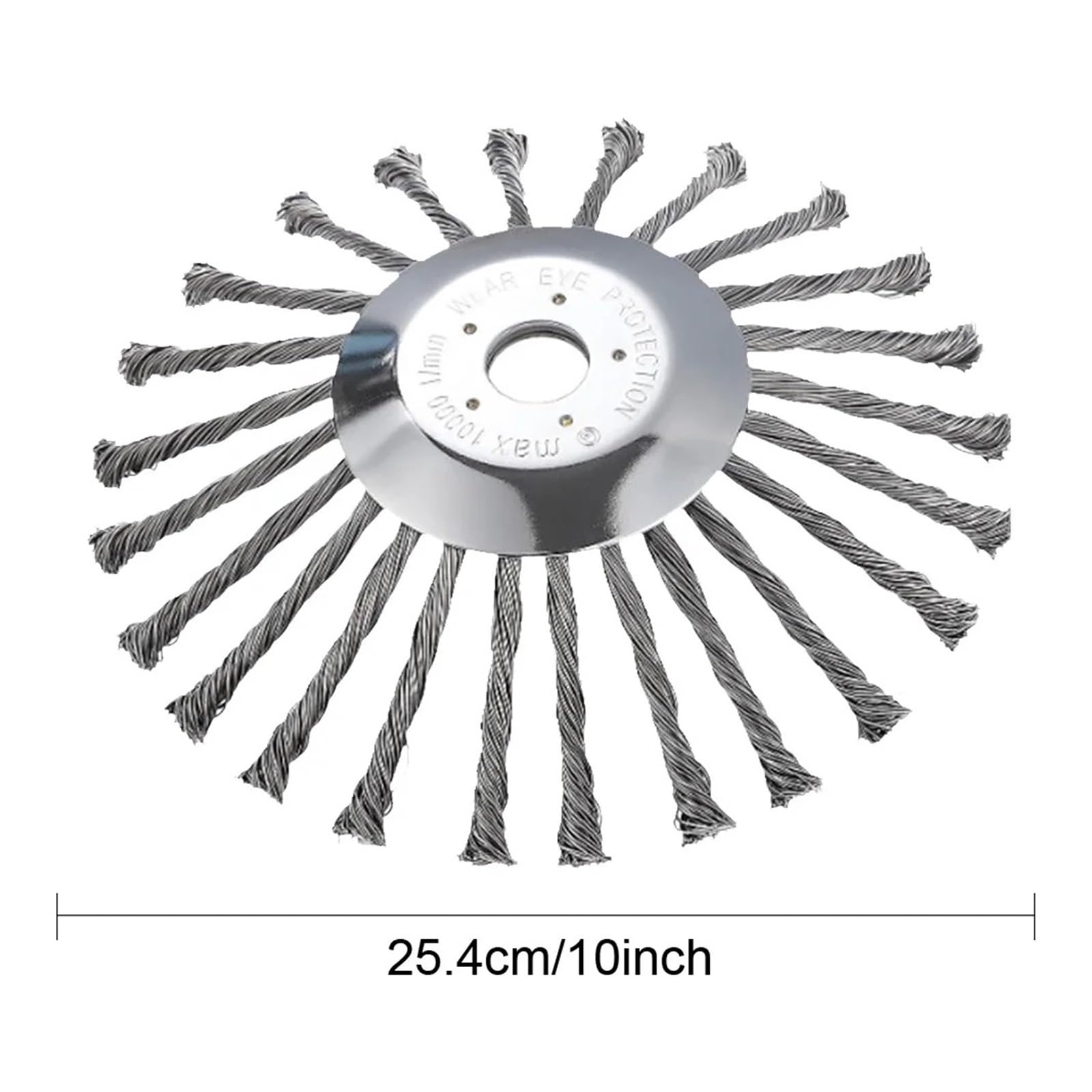 Genérico Rueda de Alambre de Acero, Compatible con cortacésped, Cabezal Cortador de Cepillo Universal for deshierbe, Herramienta de Limpieza for Eliminar óxido(10in with Adapter)