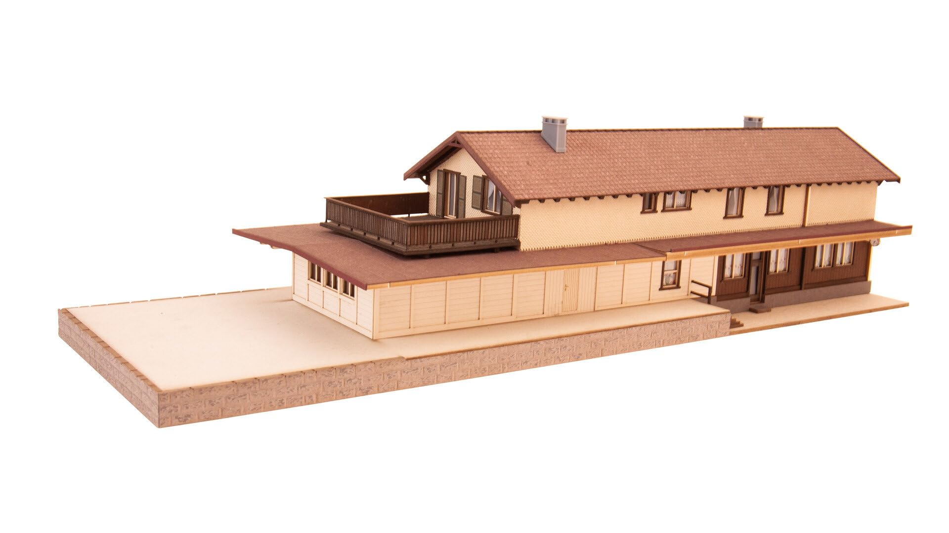 NOCH Bahnhof „Bergün“, historisches Modellbau-Set, für Spur H0 mit Lasercut-Technik