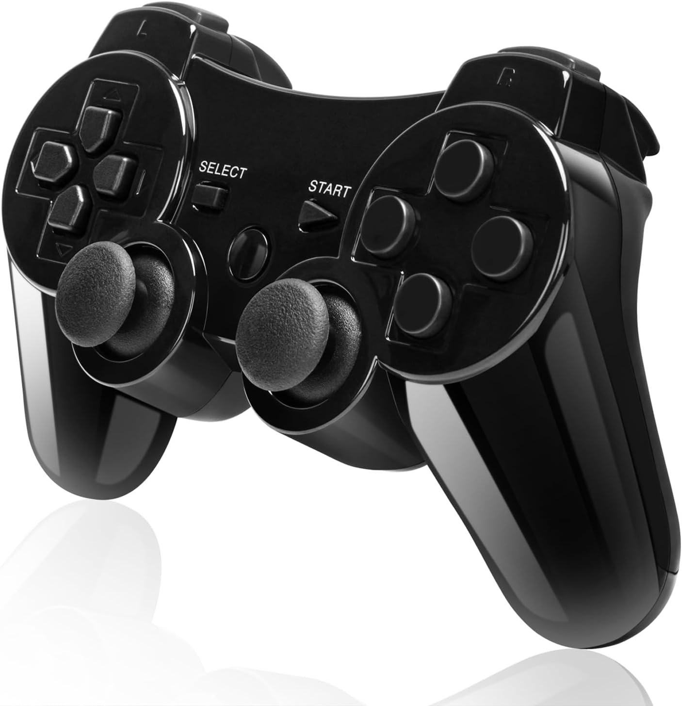 Double Vibrating Wireless Controller for PS3 With Charge Cable(Bright Black)