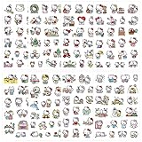🐾 【Multipropósito】 Las pegatinas de Hello Kitty son adecuadas para sus artículos cotidianos, como computadoras portátiles, teléfonos móviles, maletas, patinetas, cascos, refrigeradores, armarios, automóviles, motocicletas, bicicletas, guitarras, espejos, diarios, botellas de agua, etc. Las pegatinas populares harán que tus artículos sean únicos.