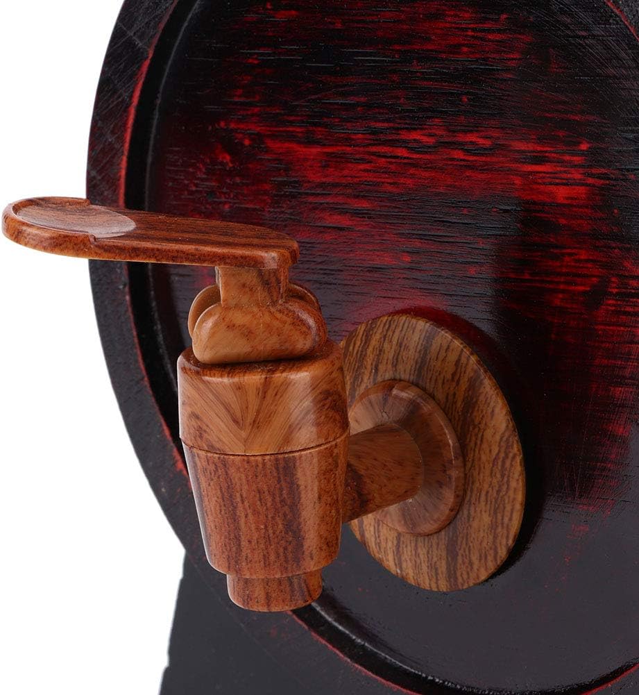 EVTSCAN 1.5L Vintage Oak Wooden Wine Barrel Keg Bucket Brewing Accessories for Home Use